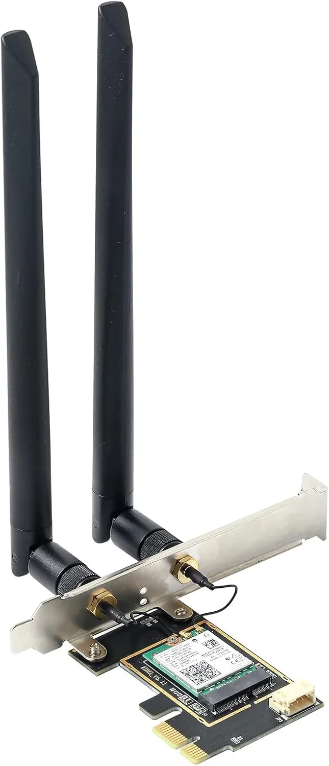 کارت PCIe وای فای 6E مدل AX210 زیما بورد به همراه مجموعه آنتن 8Dbi