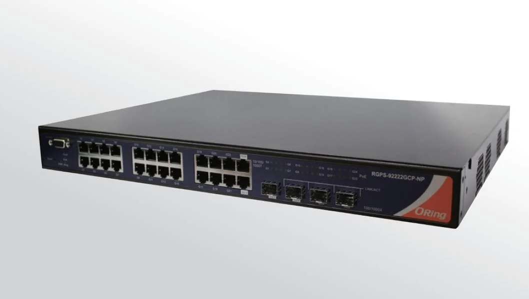 سوئیچ اترنت گیگابیتی PoE صنعتی مدیریتی 26 پورت ORing RGPS-92222GCP-NP-LP_UK