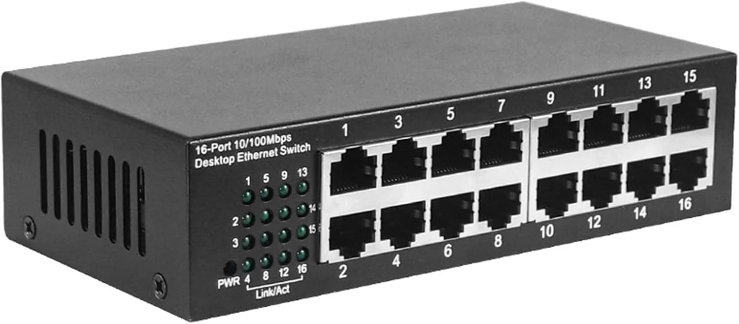 تجهیزات سوئیچینگ و مانیتورینگ شبکه اترنت 16 پورت قابل نصب روی رک