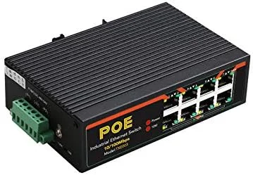 سوییچ اترنت سریع صنعتی 8 پورت 10/100 مگابیت بر ثانیه POE، آداپتور شبکه ریلی DIN، شبکه RJ45 Lan
