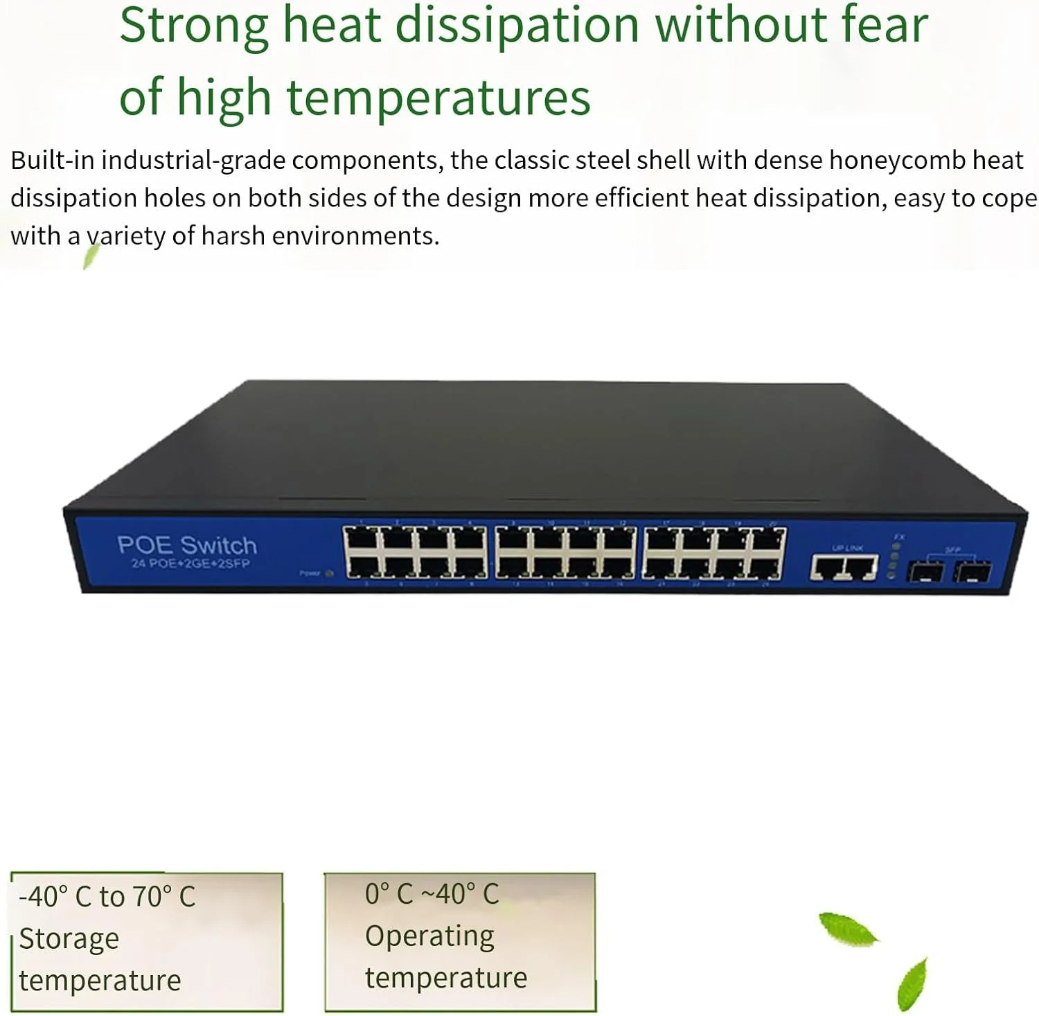 سوئیچ 24 پورت گیگابیتی صنعتی استاندارد با منبع تغذیه 52 ولت