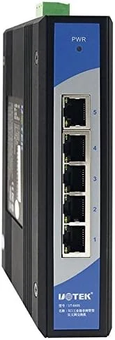 سوییچ اترنت غیر مدیریتی صنعتی SERVER-AE - UT-6405 با 5 پورت 10/100Mbps، مذاکره خودکار، فول دوبلکس، هاف دوبلکس، Auto MDI/MDI-X