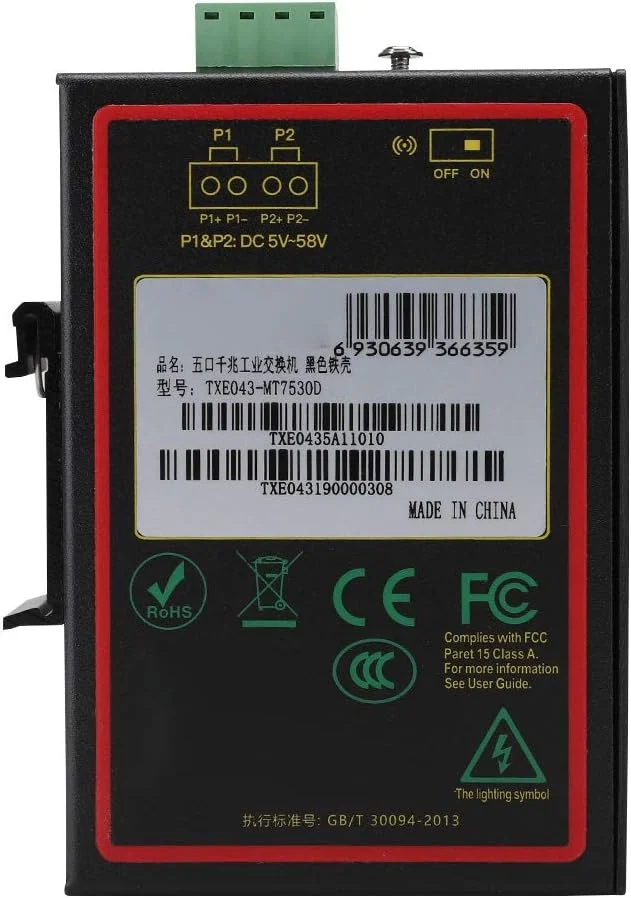 سوییچ اترنت STUFY، لوازم جانبی کامپیوتر با تلفات کم، 5 پورت گیگابیتی 5 پورت گیگابیتی برای مصارف صنعتی