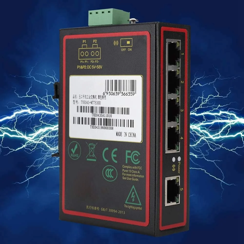 سوییچ اترنت STUFY، لوازم جانبی کامپیوتر با تلفات کم، 5 پورت گیگابیتی 5 پورت گیگابیتی برای مصارف صنعتی