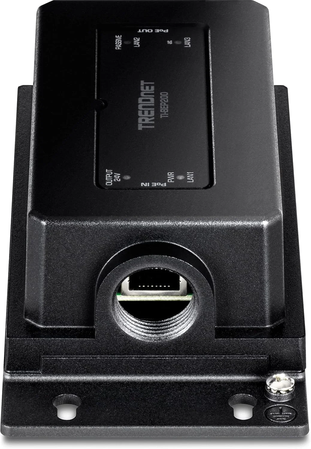 اکستندر PoE گیگابیتی صنعتی دو پورت TRENDnet مناسب فضای باز، محفظه مقاوم با استاندارد IP67 و تحمل دمای بسیار بالا، گسترش 100 متری برای مسافت کلی تا 200 متر (656 فوت) برای حداکثر 2 دستگاه، مشکی، TI-BEP200