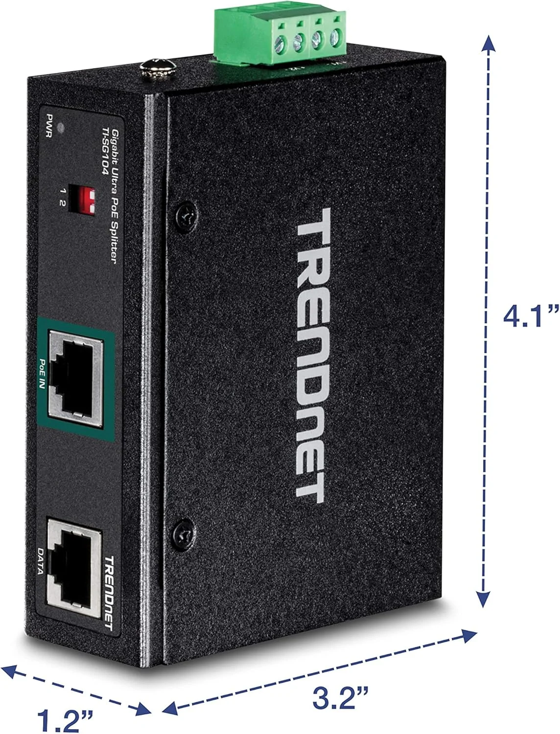 اسپلیتر گیگابیتی صنعتی UPoE ترندنت، خروجیهای دوگانه برق DC، قابل نصب روی ریل DIN یا دیوار، خروجی ولتاژ قابل تنظیم، TI-SG104، مشکی اسپلیتر گیگابیتی صنعتی UPoE ترندنت، خروجیهای دوگانه برق DC، قابل نصب روی ریل DIN یا دیوار، خروجی ولتاژ قابل تنظیم، TI-SG104، مشکی