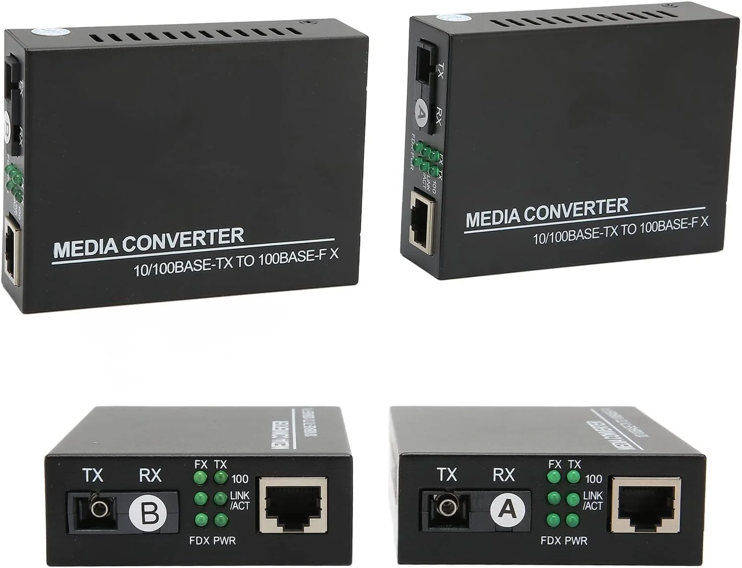 مبدل رسانه اترنت نوری Bewinner فرستنده و گیرنده فیبر SC تک حالته، 10/100Base TX به 100Base FX 25KM RJ45 به SC