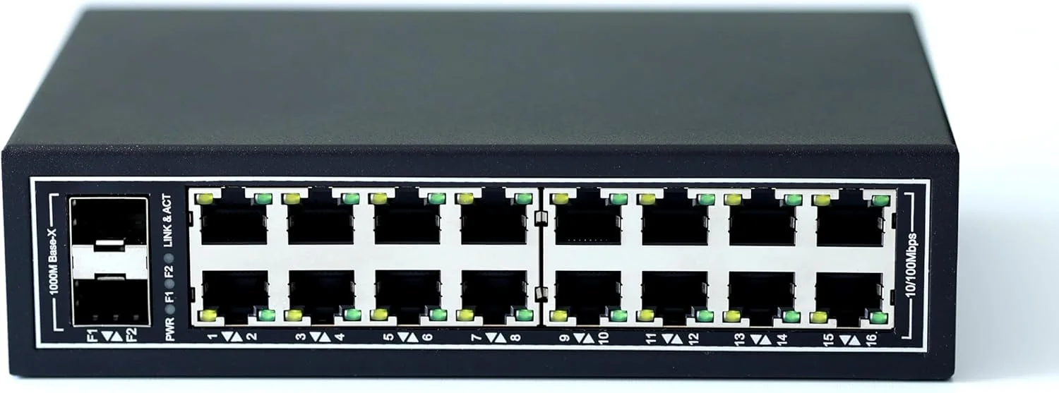 سوئیچ اترنت صنعتی غیر مدیریتی 18 پورت 10/100 مگابیت بر ثانیه WIWAV WDH-16ET2GF-DC با نصب ریلی DIN / دیواری (بدون فن، -30℃~75℃) سوئیچ اترنت صنعتی غیر مدیریتی 18 پورت 10/100 مگابیت بر ثانیه WIWAV WDH-16ET2GF-DC با نصب ریلی DIN / دیواری (بدون فن، -30℃~75℃)