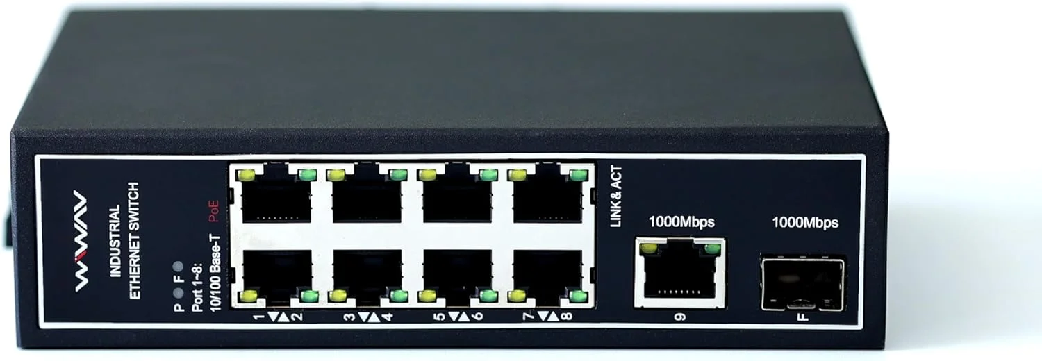 سوئیچ اترنت صنعتی غیر مدیریتی 10 پورت PoE ویو با قابلیت نصب روی ریل DIN/دیوار (30- درجه سانتیگراد تا 75 درجه سانتیگراد، IP30)
