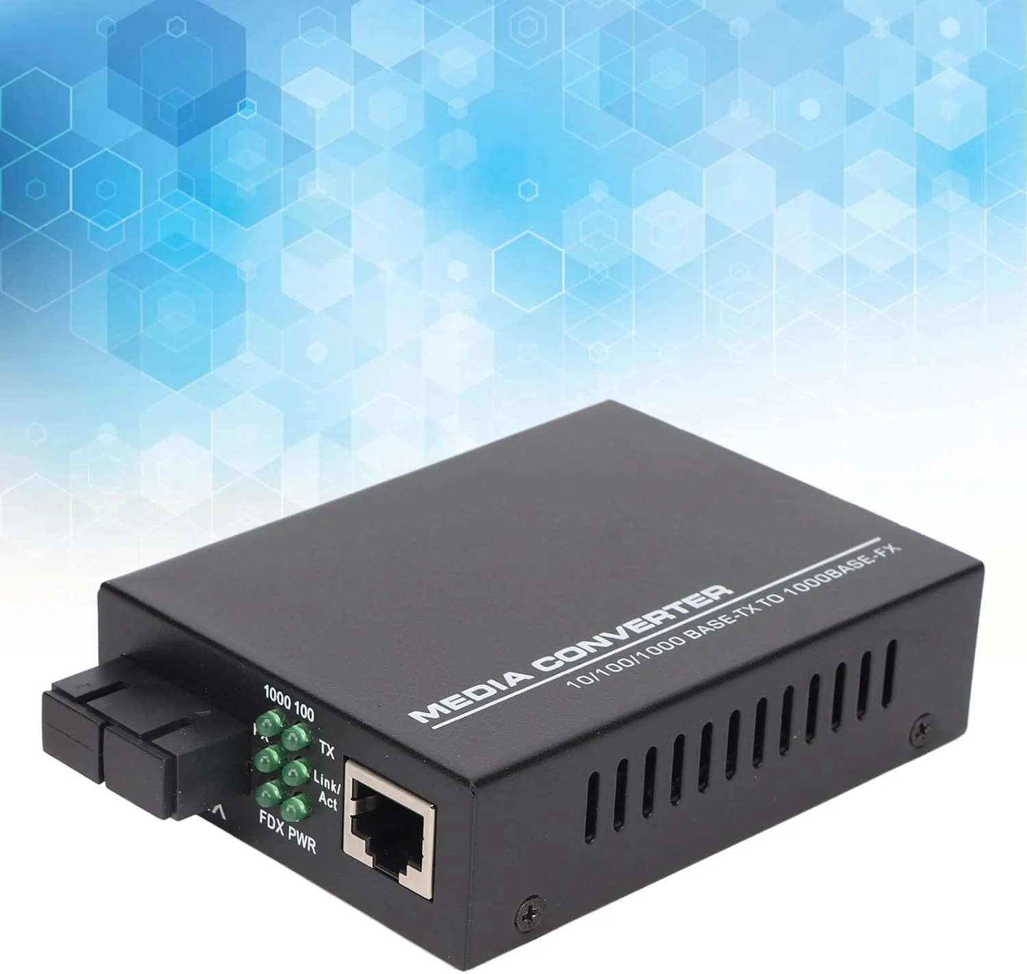 مبدل سوئیچ اترنت، فرستنده و گیرنده اترنت فیبر نوری با 2 فیبر داخلی، ماژول های چند حالته، انتقال 1000 مگابیت بر ثانیه، با نشانگر LED، مذاکره خودکار