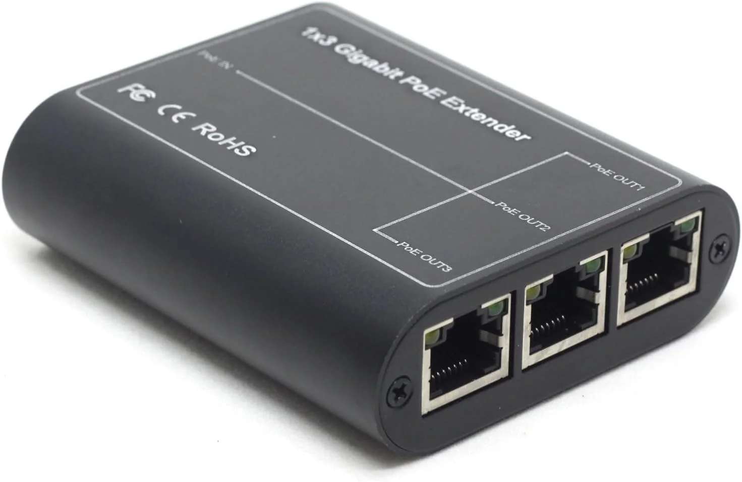 DSLRKIT سوئیچ PoE گیگابیتی 3 پورت بیرونی، توسعه دهنده PoE با قابلیت عبور جریان، 1 ورودی 3 خروجی