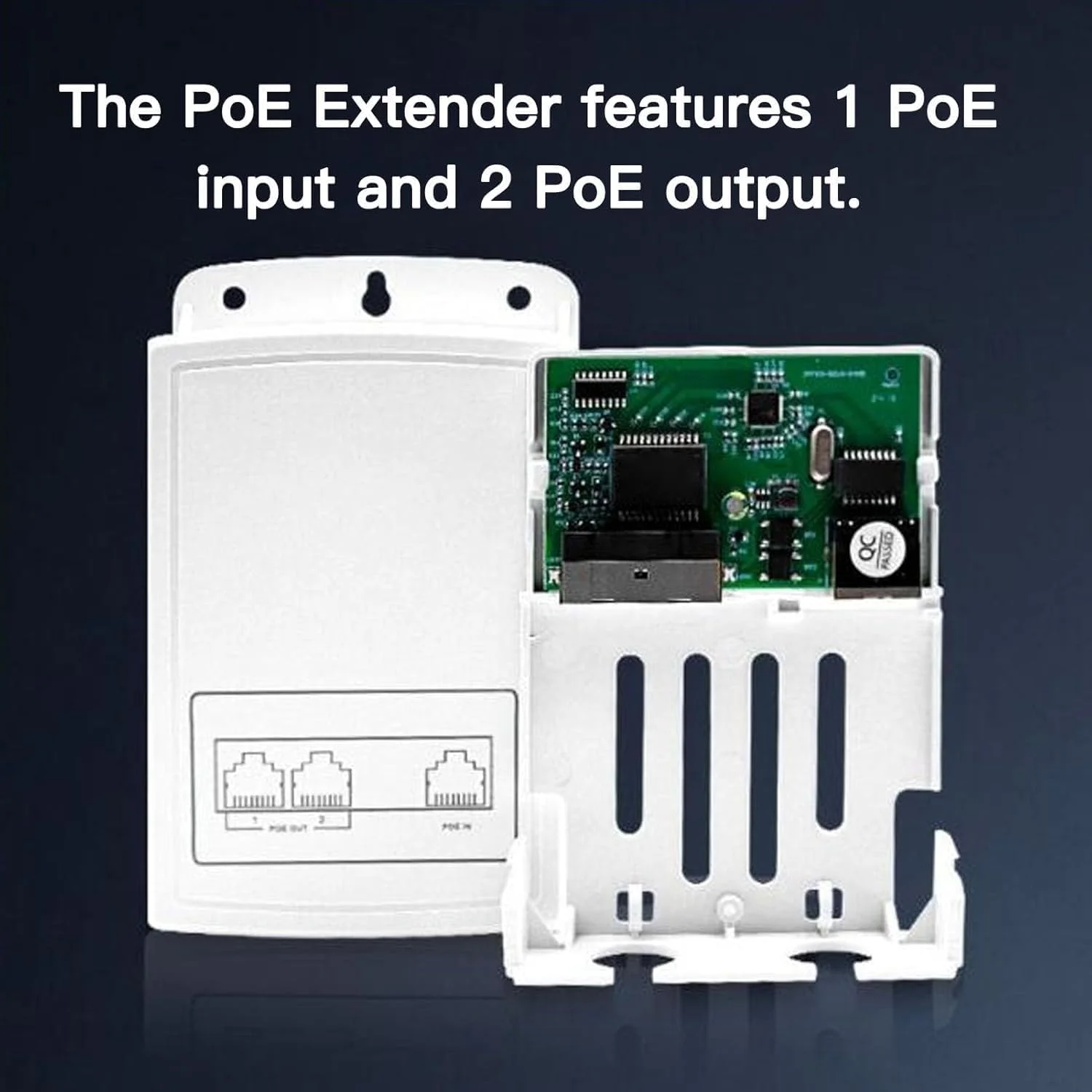 توسعه دهنده PoE یک ورودی دو خروجی با انتقال سریع داده 1000 مگابیت بر ثانیه، سازگار با IEEE802.3af/at، نصب آسان، بدنه آلومینیومی بادوام، برای اکسس پوینت، دستگاه شبکه (سفید)
