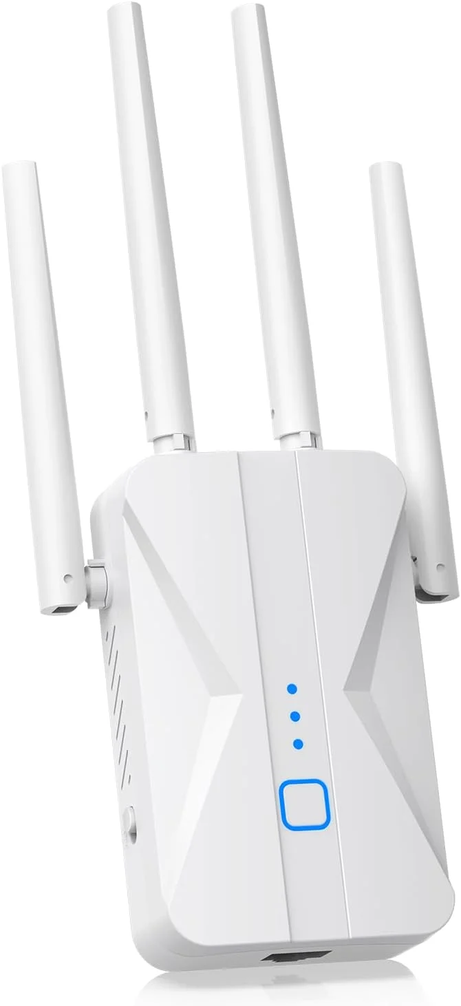 تقویت کننده سیگنال WiFi، توسعه دهنده WiFi AC1200Mbps دو بانده (5.8GHz/2.4GHz)، تقویت کننده WiFi با پورت اترنت برای پوشش تا 930 متر مربع، سازگار با دستگاه های بیشتر برای خانه