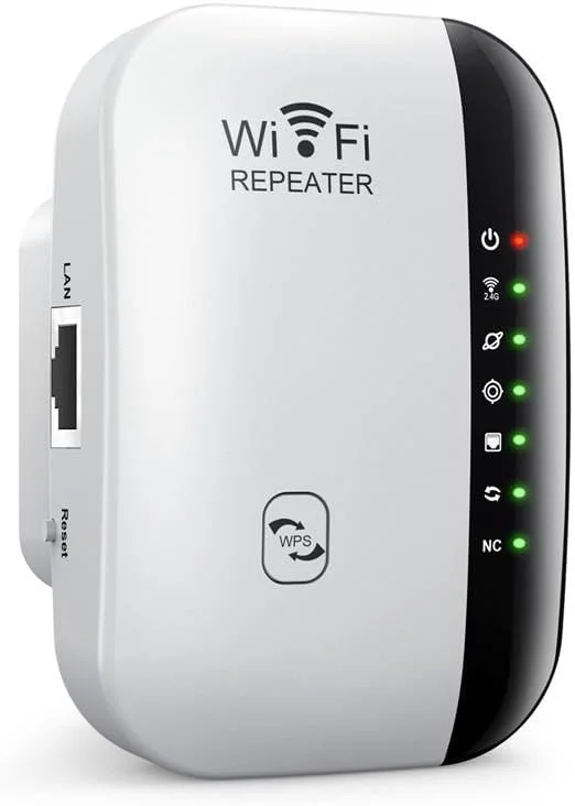 تقویت کننده WiFi، توسعه دهنده محدوده WiFi، تقویت کننده سیگنال برای خانه تا 1200 فوت مربع و 30 دستگاه، تکرار کننده بی سیم 300 مگابیت بر ثانیه و 2.4 گیگاهرتز (سفید)