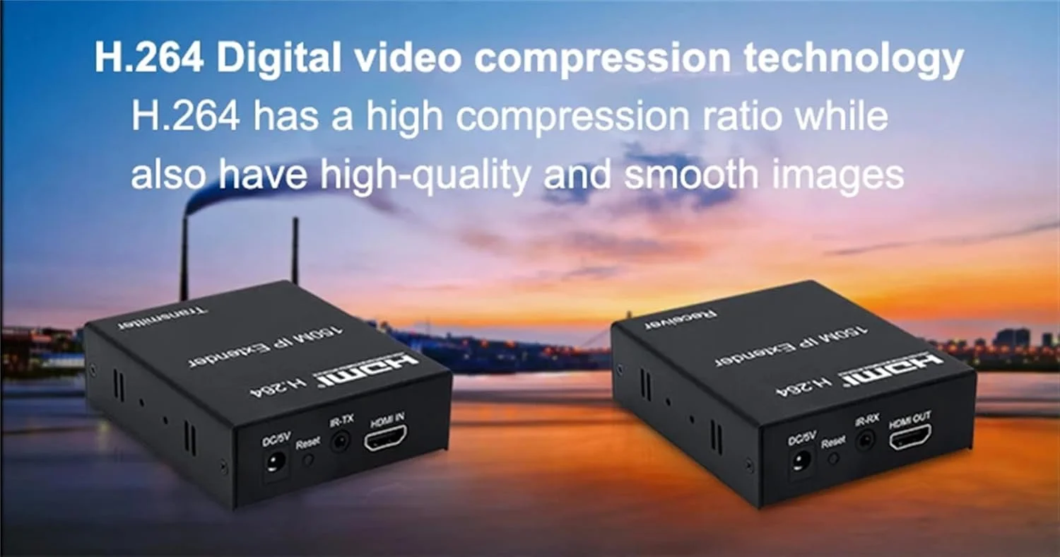 اکستندر HDMI تحت شبکه 1080P تا 150 متر، از طریق کابل شبکه RJ45 اترنت Cat6 Cat 6 6a، با قابلیت اتصال یک فرستنده به چند گیرنده برای PS4، لپ تاپ، تلویزیون (TX+RX)