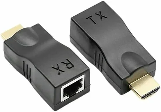 اکستندر HDMI تا 30 متر از طریق کابل شبکه CAT5e/CAT6A/CAT7، آداپتور شبکه HDMI به RJ45، RJ45 به HDMI غیر فشرده 1080P@60Hz، اکستندر مستقیم 1 به 1، شبکه LAN، توسعه شبکه