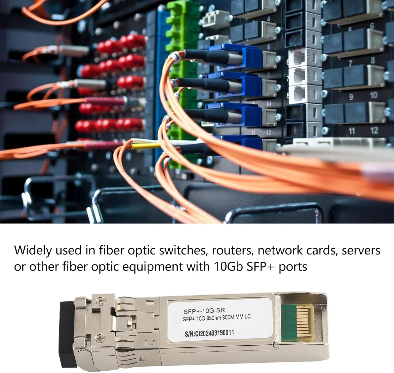 ماژول SFP+ 10G انتقال داده کارآمد برای کیت فیبر نوری E10GSFPSR ماژول گیگابیتی LC برای سوئیچ ها، روترها، سرورها