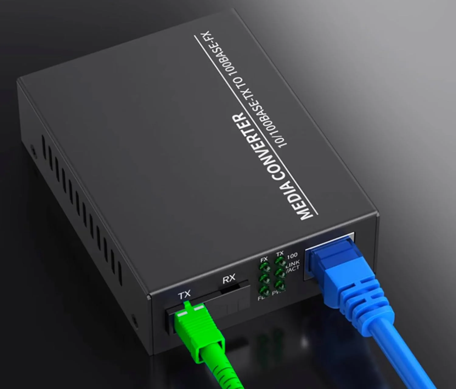 مبدل اترنت فیبر Elfcam® مجهز به SFP (Mini-GBIC) 1.25G با پورت های SC SM فیبر نوری، تا فاصله 20 کیلومتر، (4 پورت RJ45 * 4 پورت RJ45)