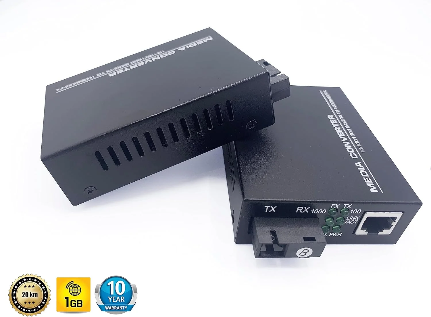 مبدل اترنت فیبر نوری Elfcam® - بسته 2 عددی، شامل مبدل رسانه SFP، تا فاصله 20 کیلومتر از طریق فیبر نوری SC تک حالته (1 پورت RJ45 * 1 پورت RJ45) مبدل اترنت فیبر نوری Elfcam® - بسته 2 عددی، شامل مبدل رسانه SFP، تا فاصله 20 کیلومتر از طریق فیبر نوری SC تک حالته (1 پورت RJ45 * 1 پورت RJ45)