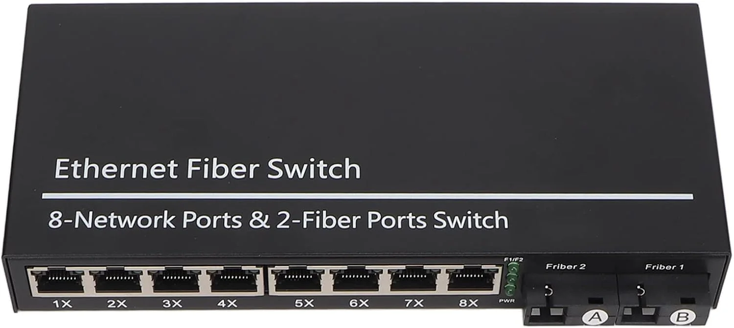 سوئیچ فیبر نوری اترنت، مبدل رسانه فیبر، پورت RJ45، مبدل فیبر به اترنت 10/100/1000 مگابیت بر ثانیه، با نشانگر LED، پشتیبانی از فریم بزرگ 9 کیلوبایتی