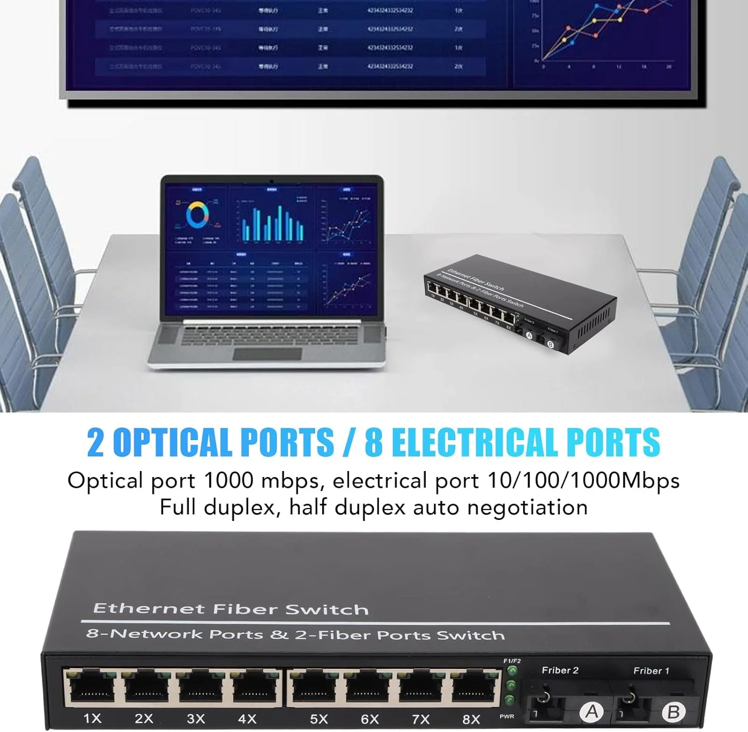 سوئیچ فیبر نوری اترنت، مبدل رسانه فیبر، پورت RJ45، مبدل فیبر به اترنت 10/100/1000 مگابیت بر ثانیه، با نشانگر LED، پشتیبانی از فریم بزرگ 9 کیلوبایتی سوئیچ فیبر نوری اترنت، مبدل رسانه فیبر، پورت RJ45، مبدل فیبر به اترنت 10/100/1000 مگابیت بر ثانیه، با نشانگر LED، پشتیبانی از فریم بزرگ 9 کیلوبایتی
