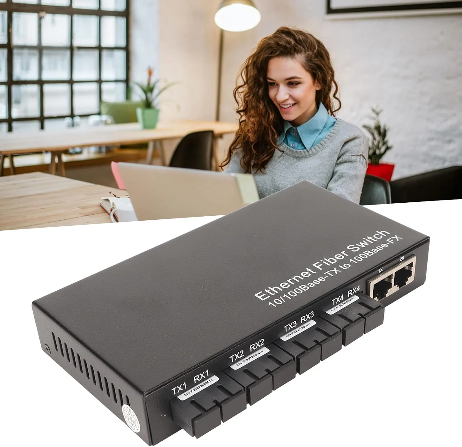 سوئیچ فیبر اترنت، مبدل رسانه فیبر نوری به اترنت، مذاکره خودکار 100-240 ولت 10 مگابیت بر ثانیه 100 مگابیت بر ثانیه Tx1310nm برای شبکه (دوشاخه بریتانیایی)