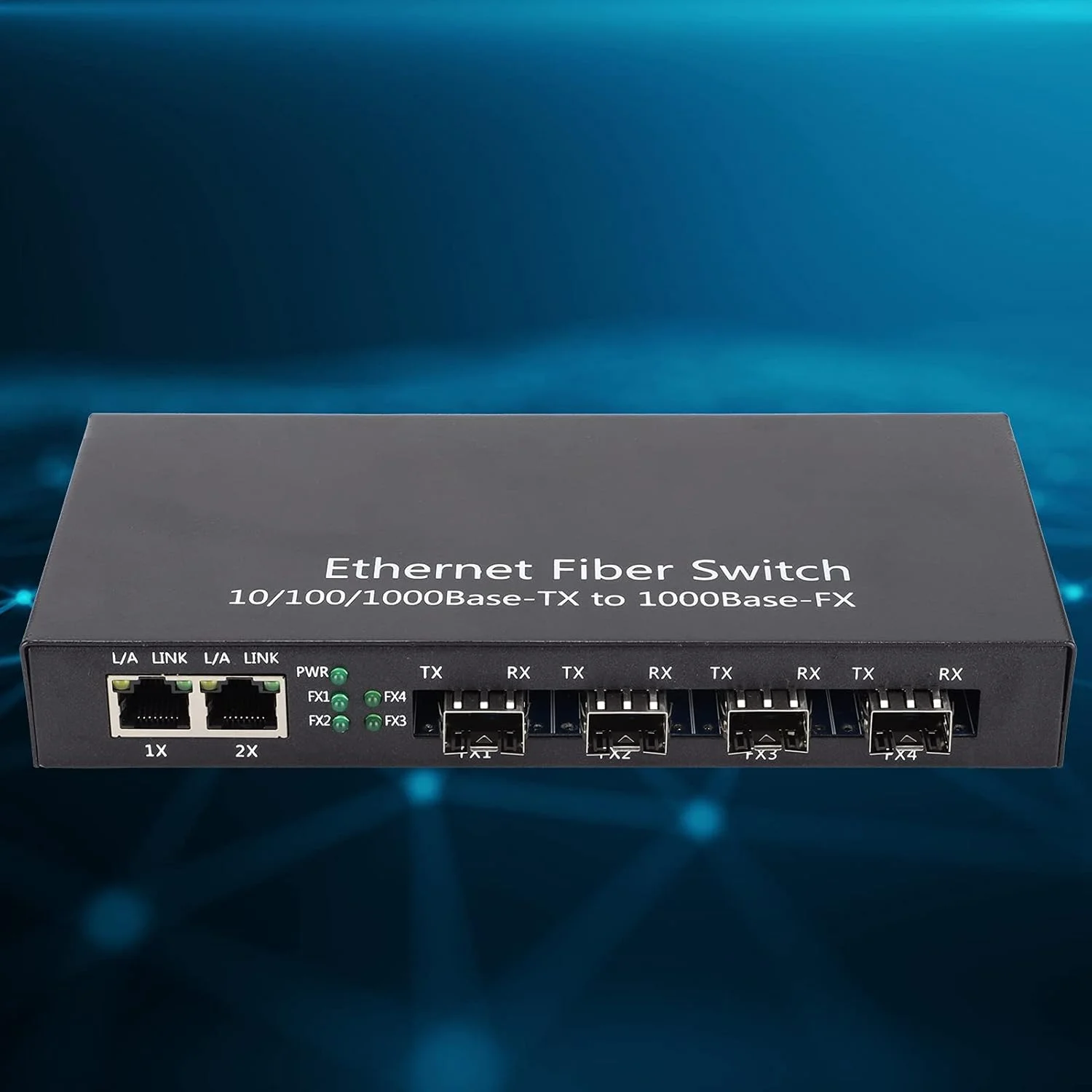 مبدل رسانه اترنت، سوئیچ فیبر اترنت DC 5V پورت RJ45 کابل جفتی CAT5/6 مبدل نوری گیگابیتی تطبیقی 10/100/1000M