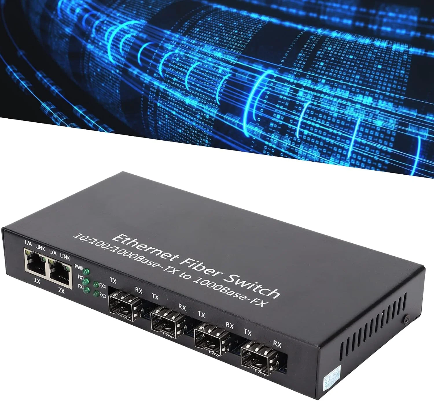 مبدل رسانه اترنت، سوئیچ فیبر اترنت DC 5V پورت RJ45 کابل جفتی CAT5/6 مبدل نوری گیگابیتی تطبیقی 10/100/1000M