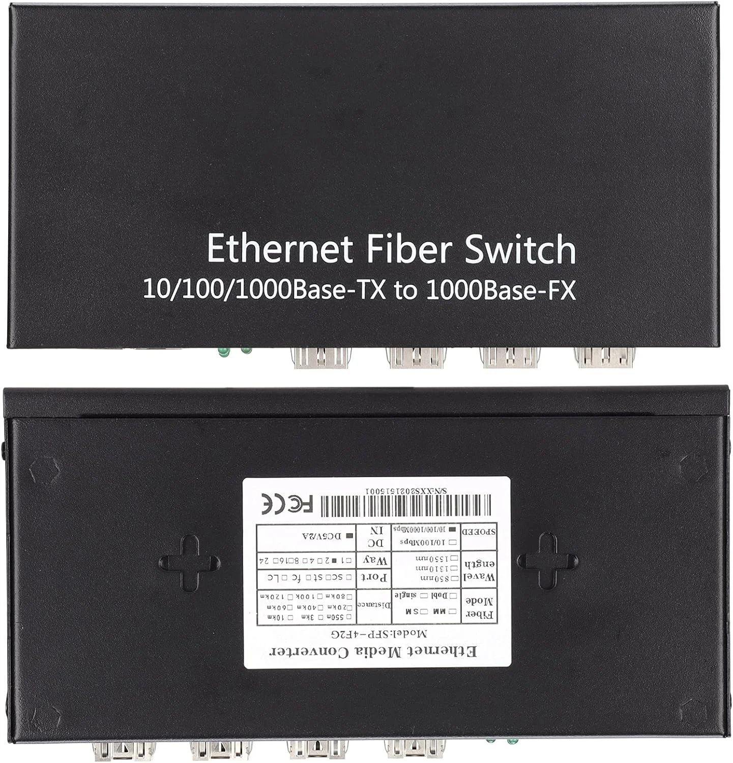 مبدل رسانه اترنت، سوئیچ فیبر اترنت DC 5V پورت RJ45 کابل جفتی CAT5/6 مبدل نوری گیگابیتی تطبیقی 10/100/1000M