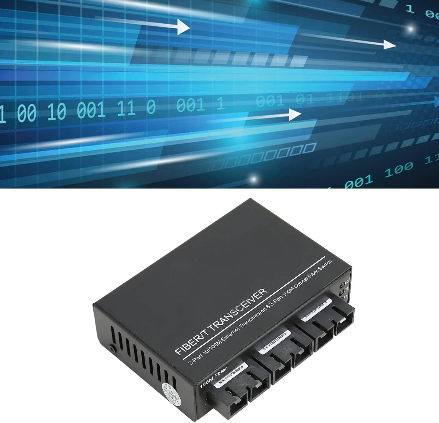 مبدل سوئیچ اترنت 1310 نانومتر، فرستنده و گیرنده اترنت فیبر نوری نشانگر LED، دارای 2 پورت SC داخلی، 100 مگابیت بر ثانیه، پورت های RJ 45، نصب آسان