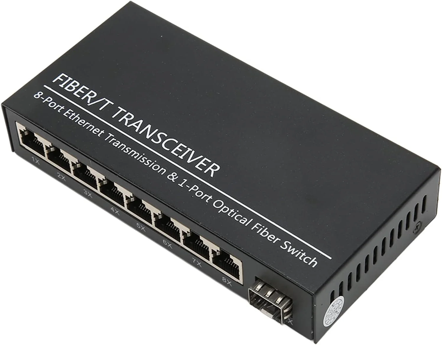 مبدل رسانه فیبر اترنت، 1 پورت نوری، 8 پورت الکتریکی، سوئیچ فیبر نوری 10/100M SFP، با IEEE 802.3 802.3u 802.3af، تا 120 کیلومتر