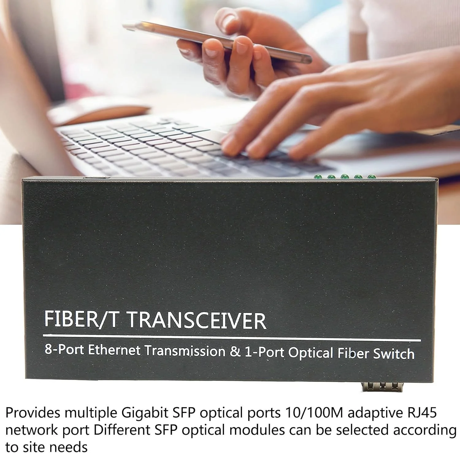 مبدل رسانه فیبر اترنت، 1 پورت نوری، 8 پورت الکتریکی، سوئیچ فیبر نوری 10/100M SFP، با IEEE 802.3 802.3u 802.3af، تا 120 کیلومتر مبدل رسانه فیبر اترنت، 1 پورت نوری، 8 پورت الکتریکی، سوئیچ فیبر نوری 10/100M SFP، با IEEE 802.3 802.3u 802.3af، تا 120 کیلومتر