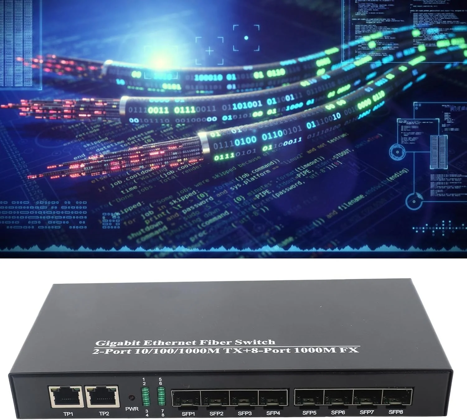 سوئیچ فیبر اترنت گیگابیتی 1.25G SFP فرستنده و گیرنده فیبر 10/100/1000 مگابیت بر ثانیه مبدل شبکه نوری پرسرعت برای کسب و کار، خانه، دفتر، ساختار بادوام آهنی، مسافت طولانی