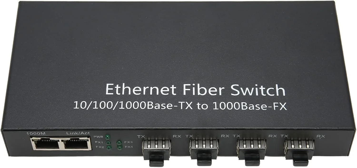 سوئیچ فیبر نوری اترنت SFP، فرستنده و گیرنده فیبر نوری اترنت 1000 متری، 4 پورت نوری 2 پورت الکتریکی، انتقال 120 کیلومتری، با نشانگر LED، پشتیبانی از فریم های جامبو 9k بایتی