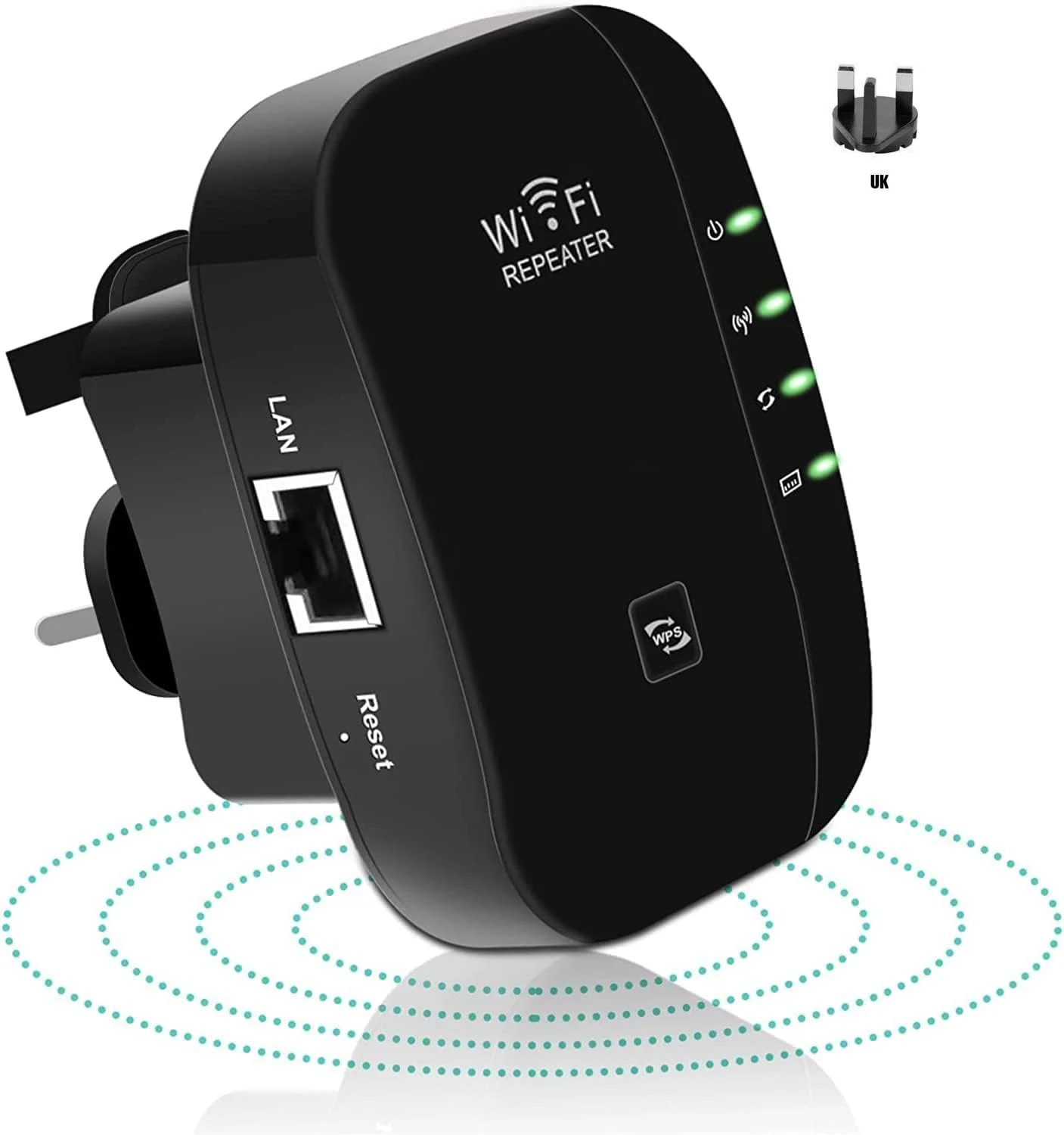 تقویت کننده وای فای KOWVOWZ، تقویت کننده سیگنال تا 340 متر مربع و 45 دستگاه، توسعه دهنده محدوده وای فای 300 مگابیت بر ثانیه با پورت اترنت، تکرار کننده اینترنت بی سیم، نصب آسان برای دفاتر و خانه