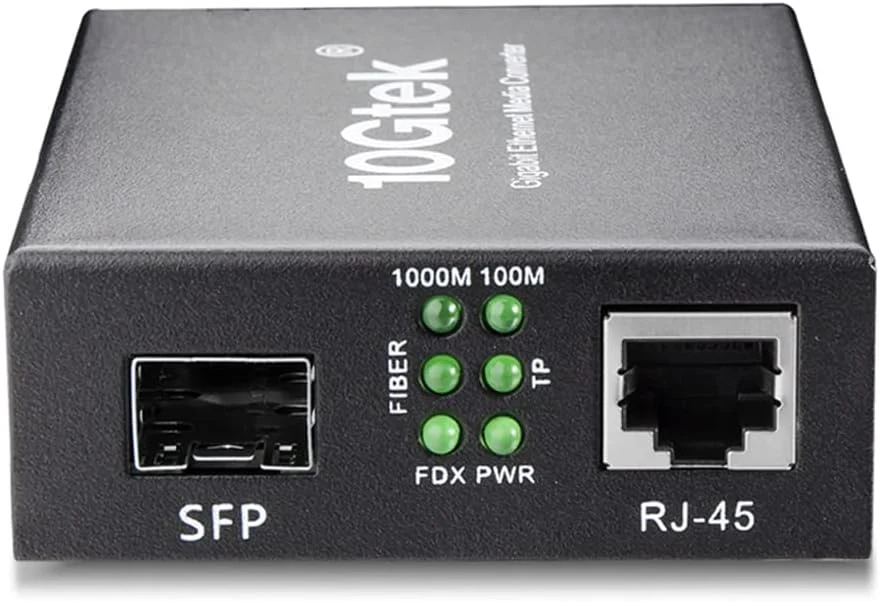 مبدل رسانه ای گیگابیتی اترنت H!Fiber.com با اسلات SFP باز، 1x 10/100/1000Base-T RJ45 تا 1000Mbps پشتیبانی از فرستنده گیرنده های MiniGBIC