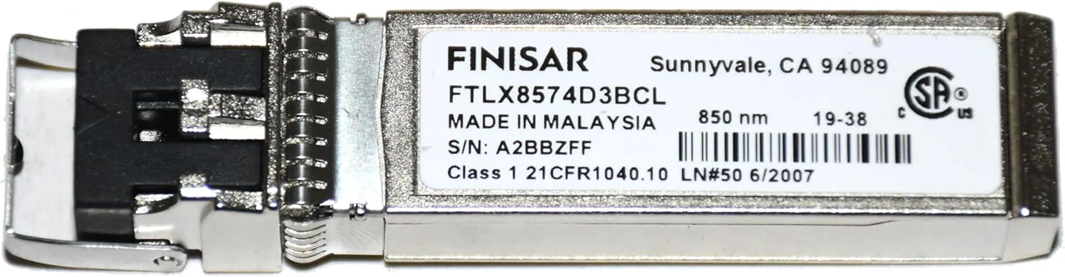 فرستنده و گیرنده فیبر نوری اصلی Finisar FTLX8574D3BCL 10GBase-SR | 10G SR 850NM VCSEL Multimode 300M Duplex Temp (-5 تا 70 درجه سانتیگراد)