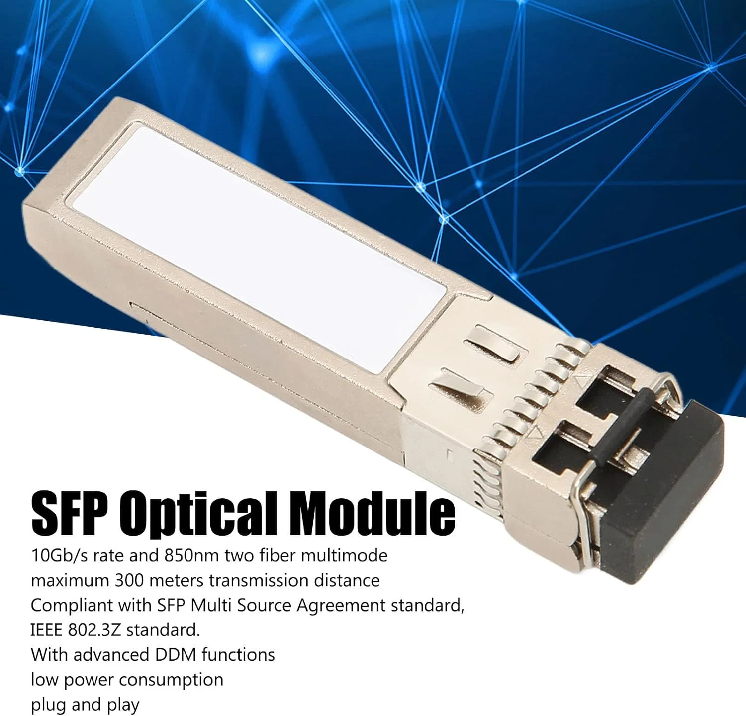 فرستنده و گیرنده چند حالته 10 گیگابیتی SFP LC، فرستنده و گیرنده SFP 10G 850nm 300Meters با پشتیبانی از DDM، فرستنده و گیرنده فیبر نوری چند حالته MMF برای سوئیچ های شبکه، روترها فرستنده و گیرنده چند حالته 10 گیگابیتی SFP LC، فرستنده و گیرنده SFP 10G 850nm 300Meters با پشتیبانی از DDM، فرستنده و گیرنده فیبر نوری چند حالته MMF برای سوئیچ های شبکه، روترها