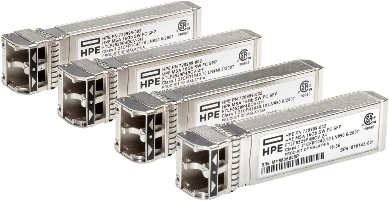 ماژول فرستنده و گیرنده شبکه Hewlett Packard Enterprise MSA 16Gb Short Wave Fibre Channel SFP+ بسته 4 عددی فیبر نوری 16000 مگابیت بر ثانیه SFP+ 850 نانومتر