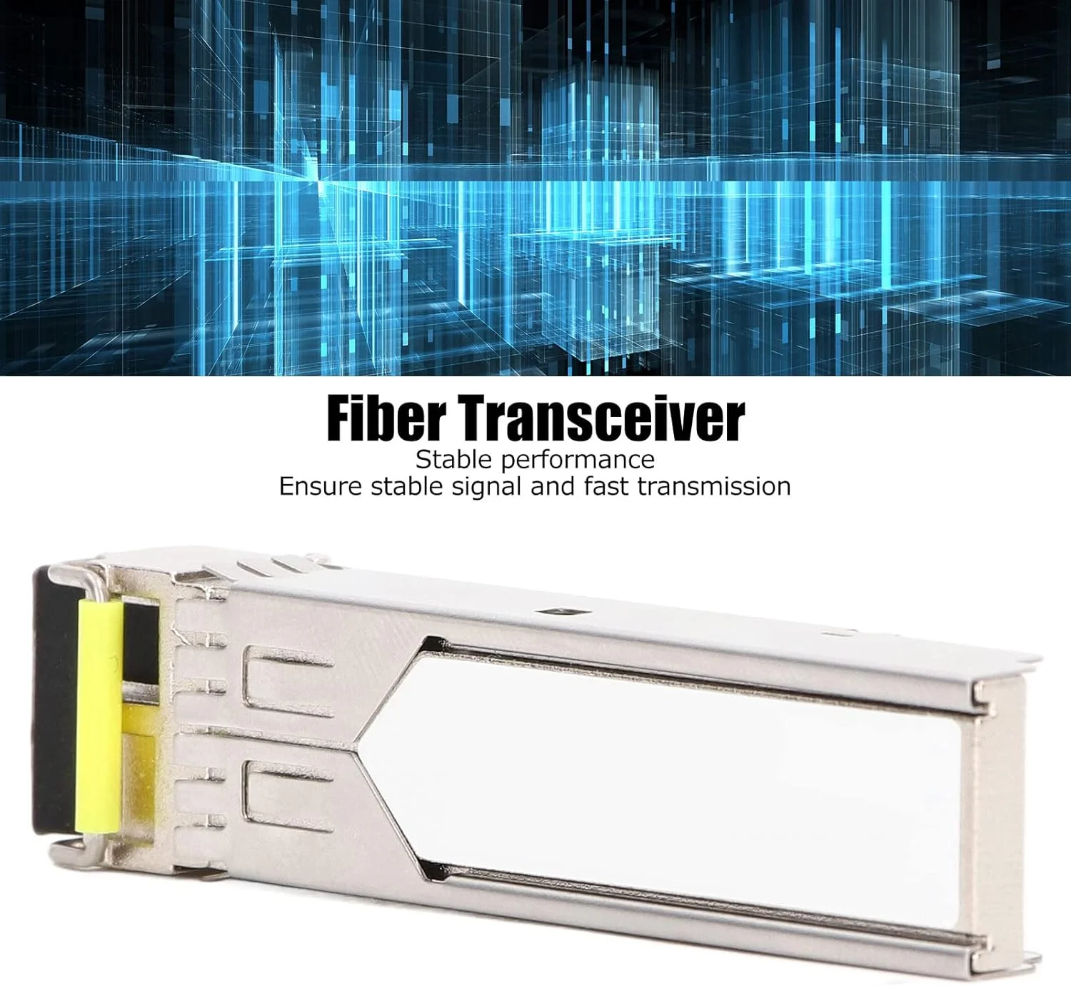 ماژول SFP با قابلیت اتصال سریع، فرستنده و گیرنده فیبر نوری تک حالته، برد بلند 20 کیلومتر، 1.25 گیگابیت بر ثانیه، رابط SC، بدنه آلیاژ روی، نصب آسان، برای شبکه فیبر نوری