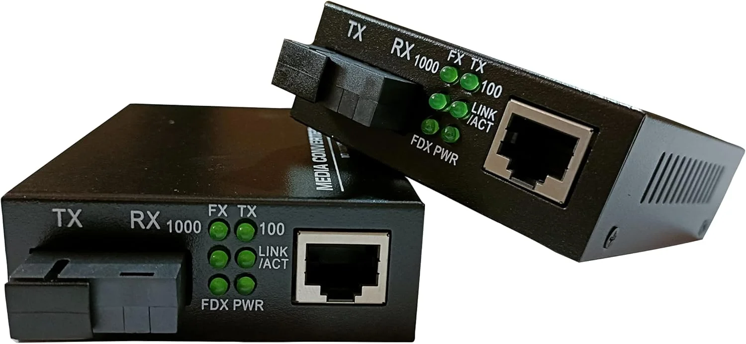 مبدل رسانه گیگابیتی Hanutech اترنت 10/100/1000 مگابیت بر ثانیه به فیبر نوری تک حالته تک رشته ای گیگابیتی 10/100/1000 مگابیت بر ثانیه SMSF تا 20 کیلومتر سوئیچ شبکه