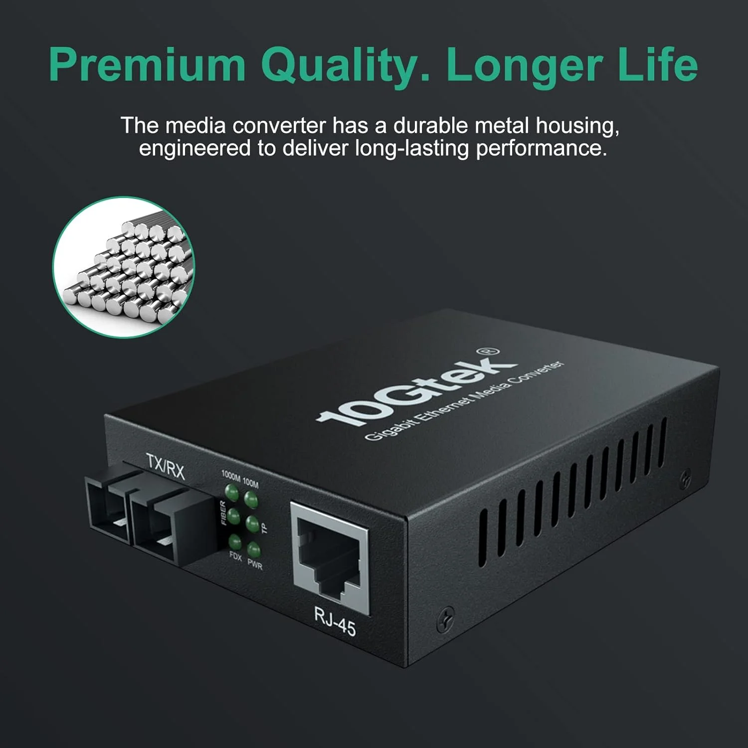 مبدل فیبر نوری گیگابیتی اترنت ایپولکس، 10/100/1000M RJ45 به 1000M سینگل مود دوگانه SC فیبر، 1.25Gb/s، تا 20 کیلومتر