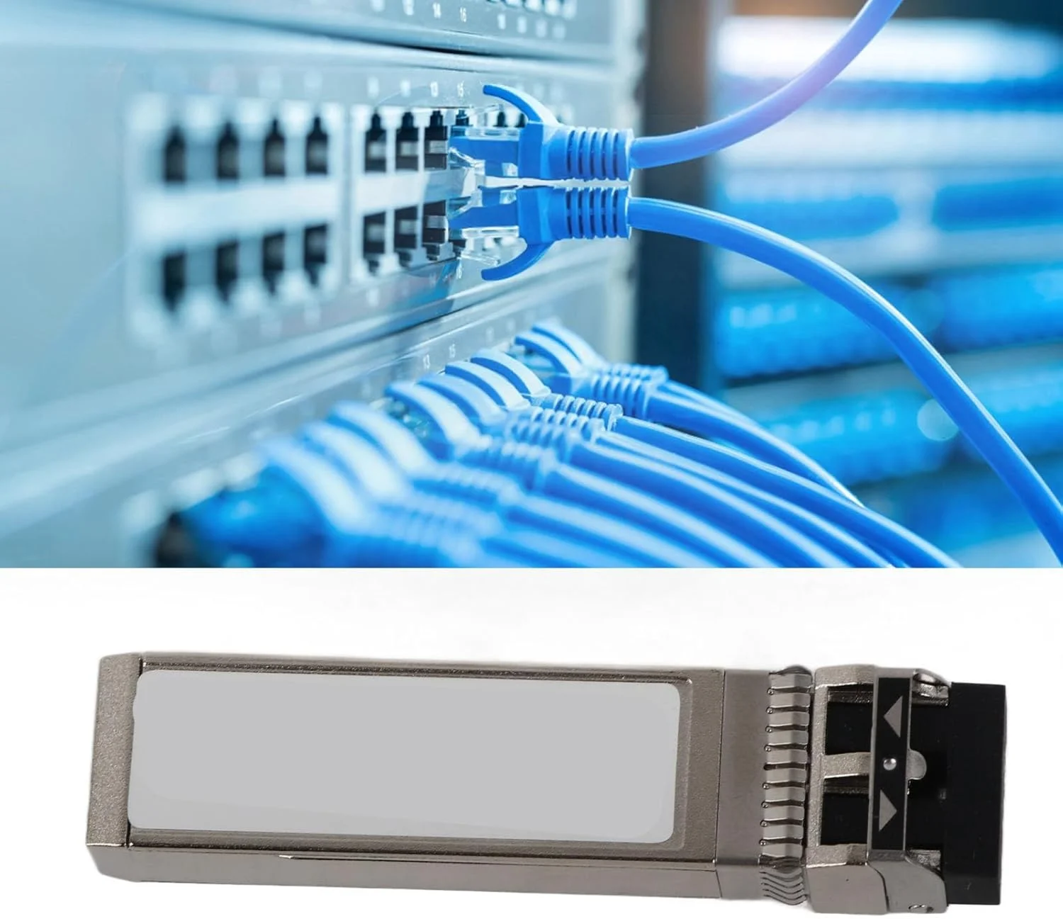 ماژول نوری SFP با سرعت 10 گیگابیت بر ثانیه، فرستنده و گیرنده فیبر دوگانه LC چند حالته 850 نانومتری، سازگار با SFP-10G-SR، ماژول فیبر نوری کم مصرف و پرسرعت برای شبکه های صنعتی ماژول نوری SFP با سرعت 10 گیگابیت بر ثانیه، فرستنده و گیرنده فیبر دوگانه LC چند حالته 850 نانومتری، سازگار با SFP-10G-SR، ماژول فیبر نوری کم مصرف و پرسرعت برای شبکه های صنعتی