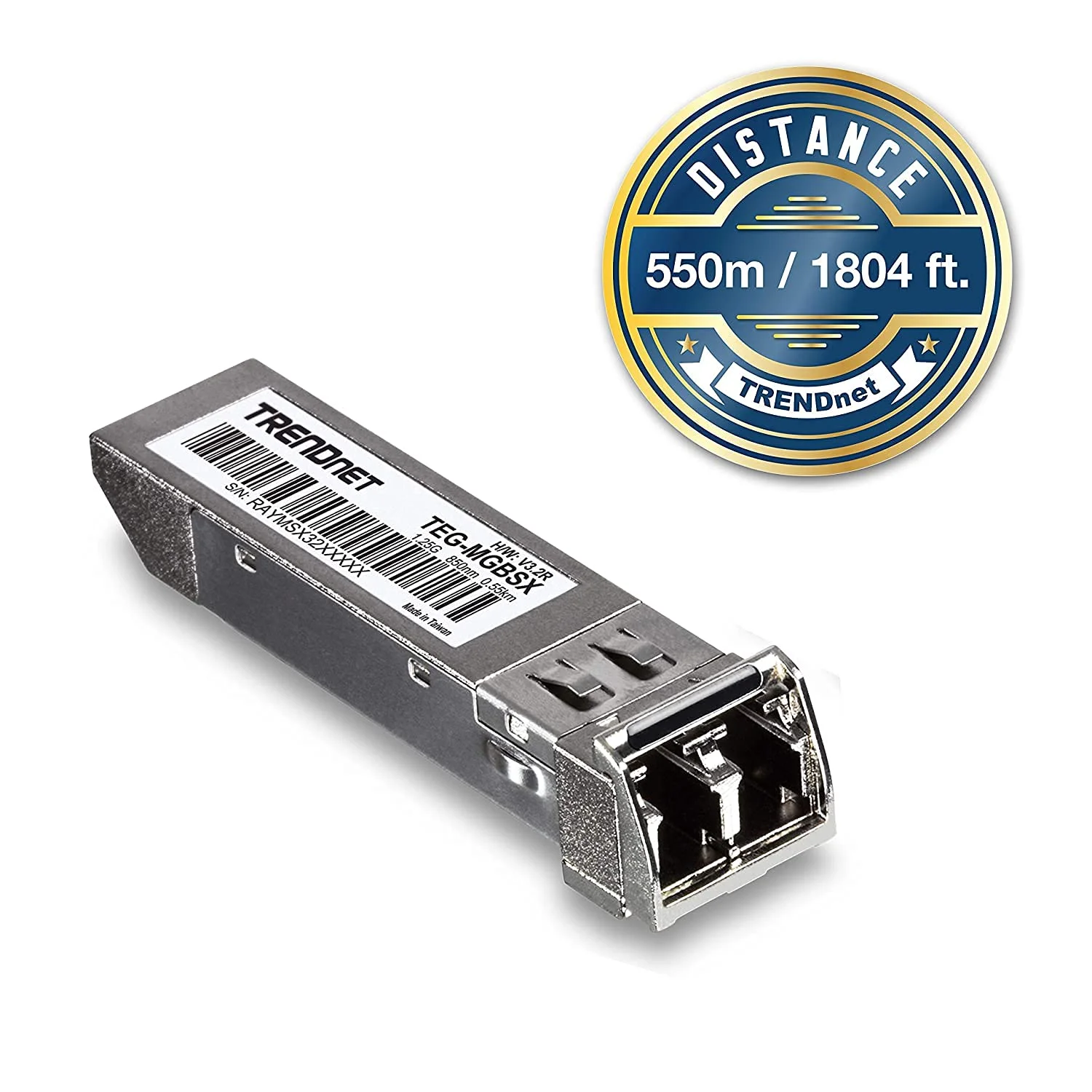 ماژول چند حالته LC مدل TRENDnet SFP، تا 550 متر، Mini-GBIC، قابلیت اتصال سریع، IEEE 802.3z Gigabit Ethernet، پشتیبانی از سرعت تا 1.25 گیگابیت بر ثانیه، نقره ای، TEG-MGBSX