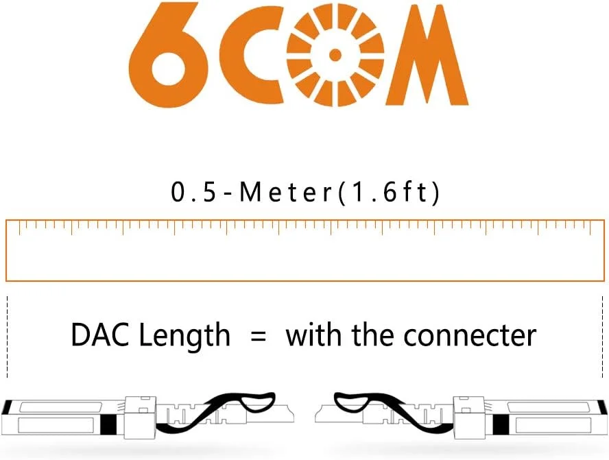 کابل 10G SFP+ DAC، 0.5 متری (1.64 فوت) پسیو Twinax Direct Attach Copper 10GBASE-CU برای سیسکو، یوبیکیوتی، دی-لینک، سوپرمیکرو، نت گیر، میکروتیک
