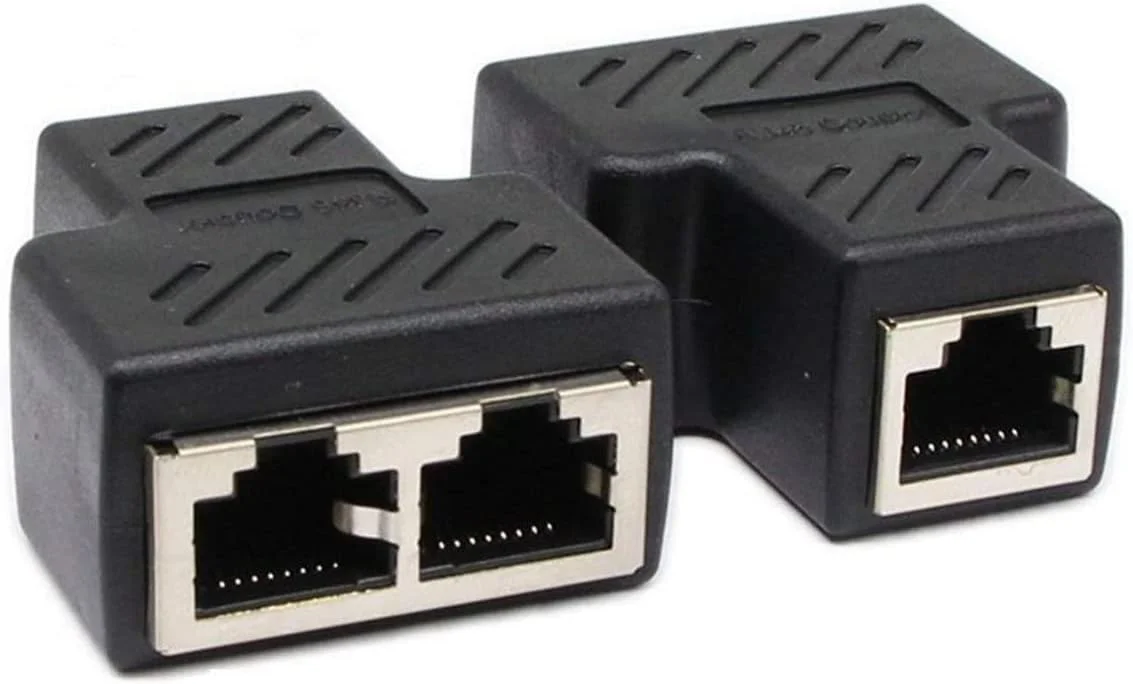 آداپتور اسپلیتر RJ45 Poyiccot، اسپلیتر اترنت 1 به 2 آداپتور شبکه CAT 5/CAT 6 اسپلیتر LAN آداپتور اتصال سوکت اترنت 1 جفت