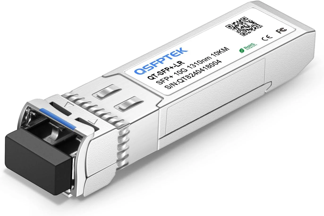 ماژول QSFPTEK 10GBASE-LR SFP، فرستنده و گیرنده نوری SFP+ 1310 نانومتر 10 کیلومتر Duplex LC SMF DOM، MINI GBIC سازگار SFP-10G-LR، و سایر سوئیچ های باز، 1 عدد