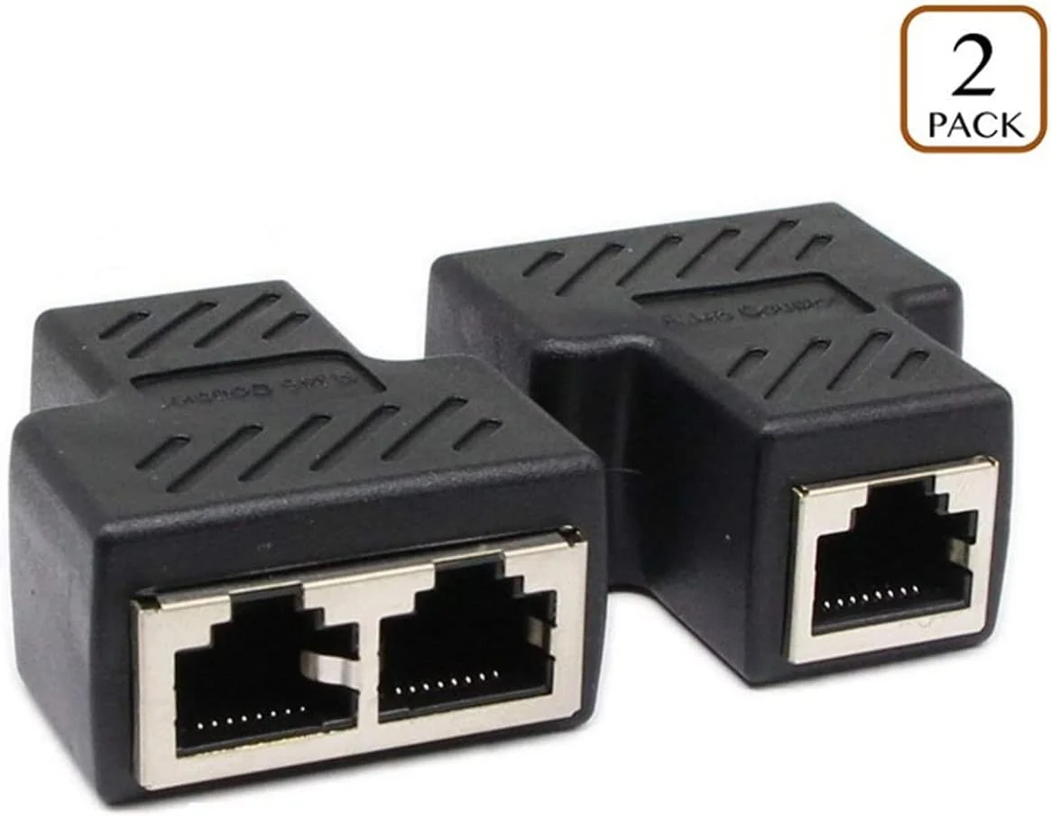 آداپتور اسپلیتر RJ45 Poyiccot، اسپلیتر اترنت 1 به 2 آداپتور شبکه CAT 5/CAT 6 اسپلیتر LAN آداپتور اتصال سوکت اترنت 1 جفت