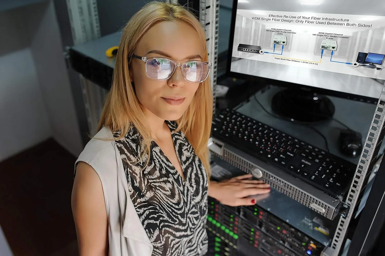 مبدل رسانه گیگابیتی تک حالته LC WDM تک فیبر Bi-Di - ماژول فیبر داخلی 20 کیلومتر - به UTP Cat5e Cat6 10/100/1000 RJ-45 - حسگر خودکار سرعت گیگابیت یا اترنت سریع - 1 جفت