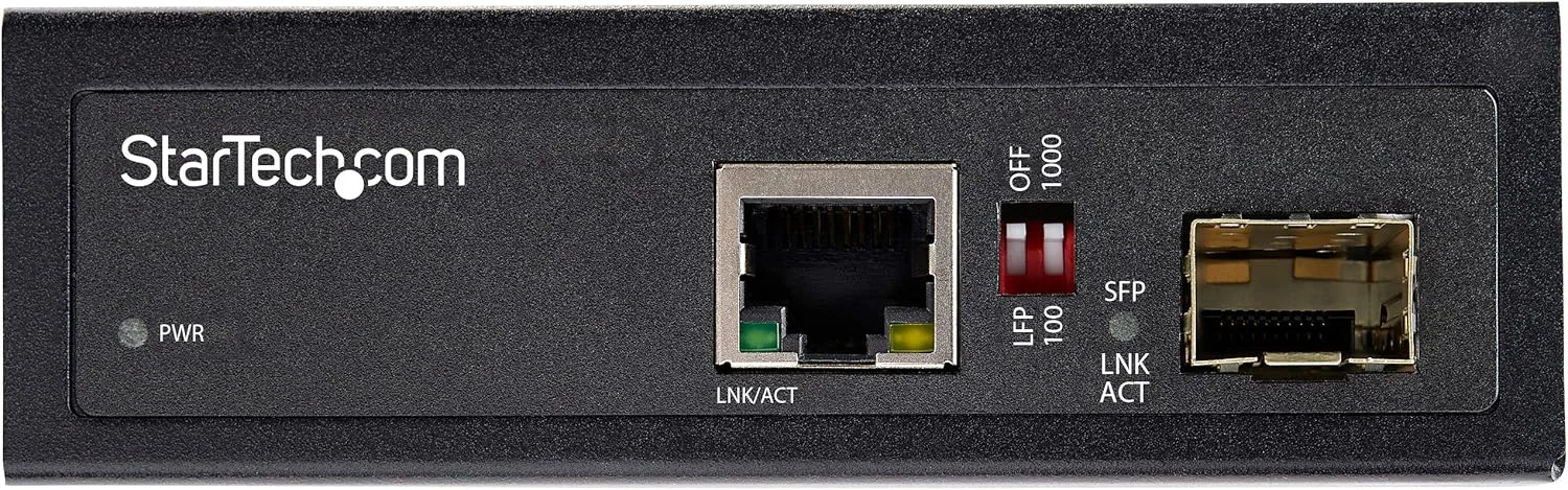 مبدل رسانه فیبر به اترنت صنعتی StarTech.com - SFP گیگابیتی به RJ45/ Cat6 - فیبر نوری تک حالته/چند حالته به شبکه گیگابیتی مسی - 12-56 ولت DC - IP-30/ -40 تا +75 درجه سانتیگراد (IMC1GSFP)